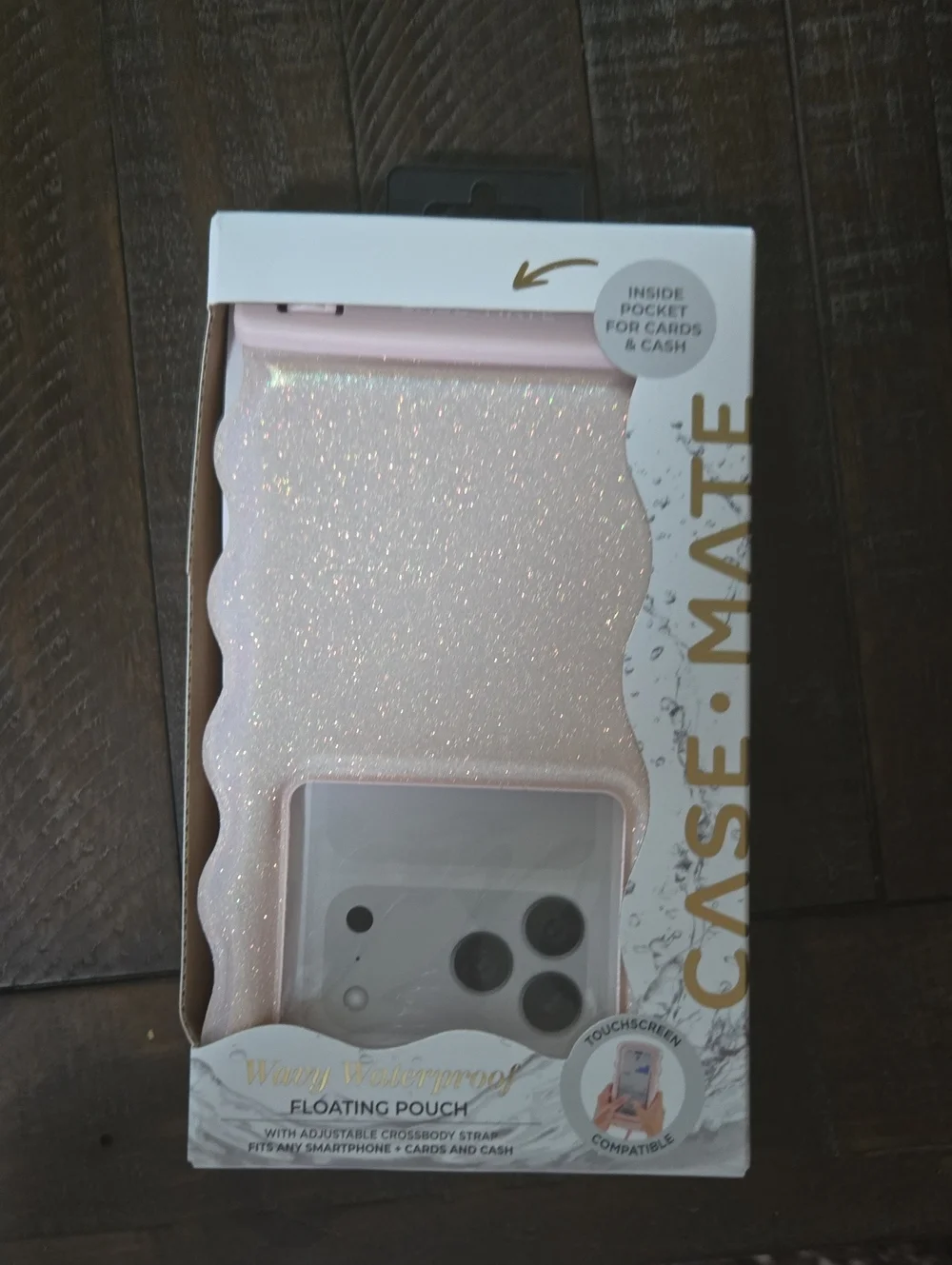 case-mate Pink Sparkle Floating Pouch with Clear Touch Window